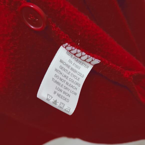 🎄Denim & Co 2 Fleece Button Up Shirt S Red White Cozy Top Shacket Bundle ❤️🤍 - Picture 11 of 16